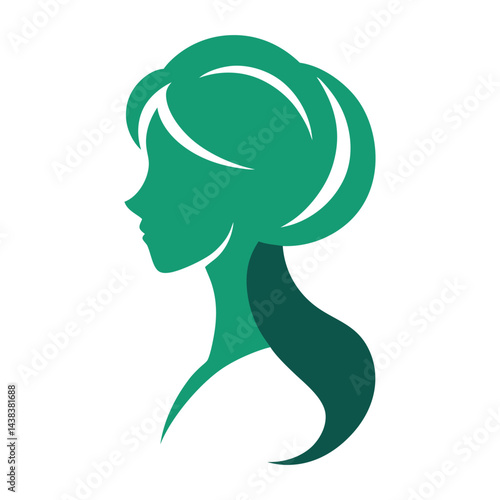 girl with long hair vector silhouette 