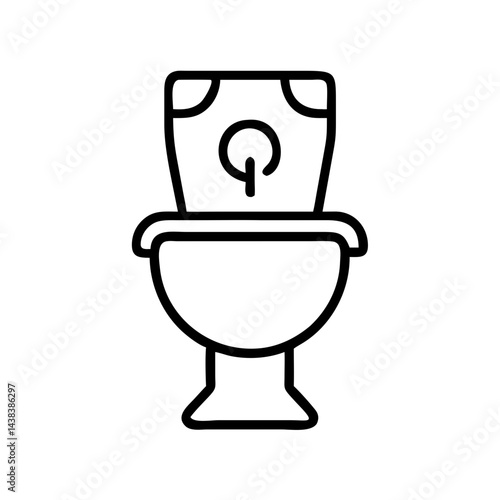 Toilet bowl with roll of toilet paper