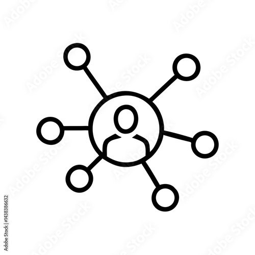 Person connecting with others in a network