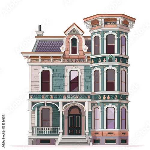 A cute house model of Millennium Mansion house vector
