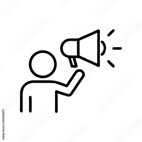 Person shouting into megaphone