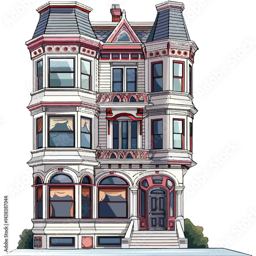 A cute house model of Millennium Mansion house vector