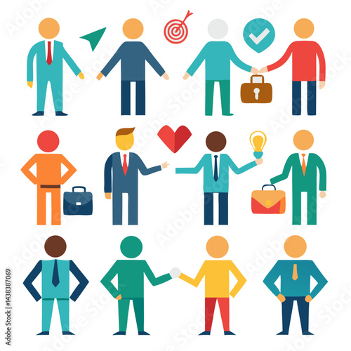 Diverse Business People Icons Teamwork Collaboration Success