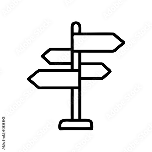 Directional signpost with multiple arrows