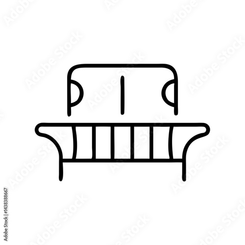 Minimalist line drawing of a stylish sofa