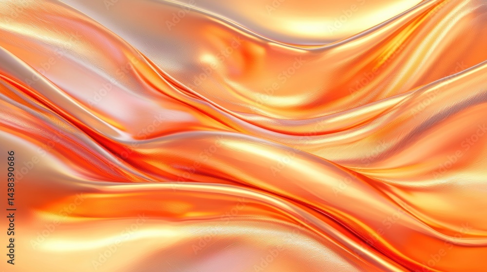 A Flowing Fabric with Orange and Gold Hues A Flowing Fabric with Orange and Gold Hues