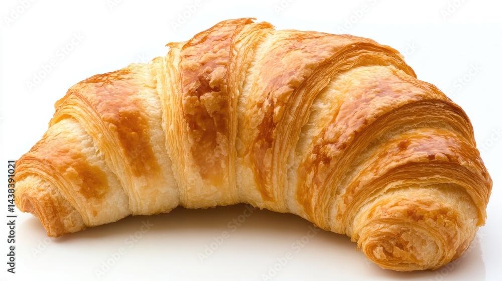 Golden Brown Croissant with Flaky Layers and Buttery Texture Golden Brown Croissant with Flaky Layers and Buttery Texture