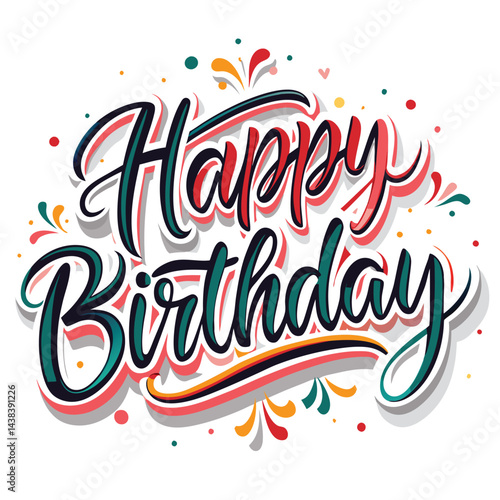 Colorful Happy Birthday Graphic Design