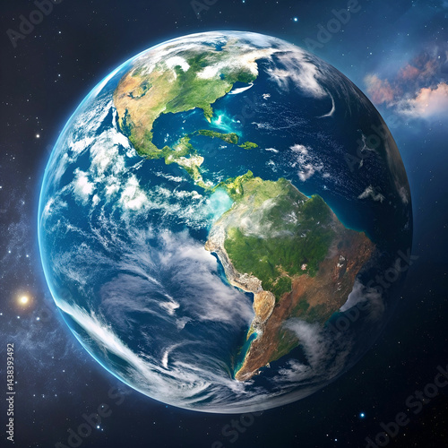 digital art with planet earth