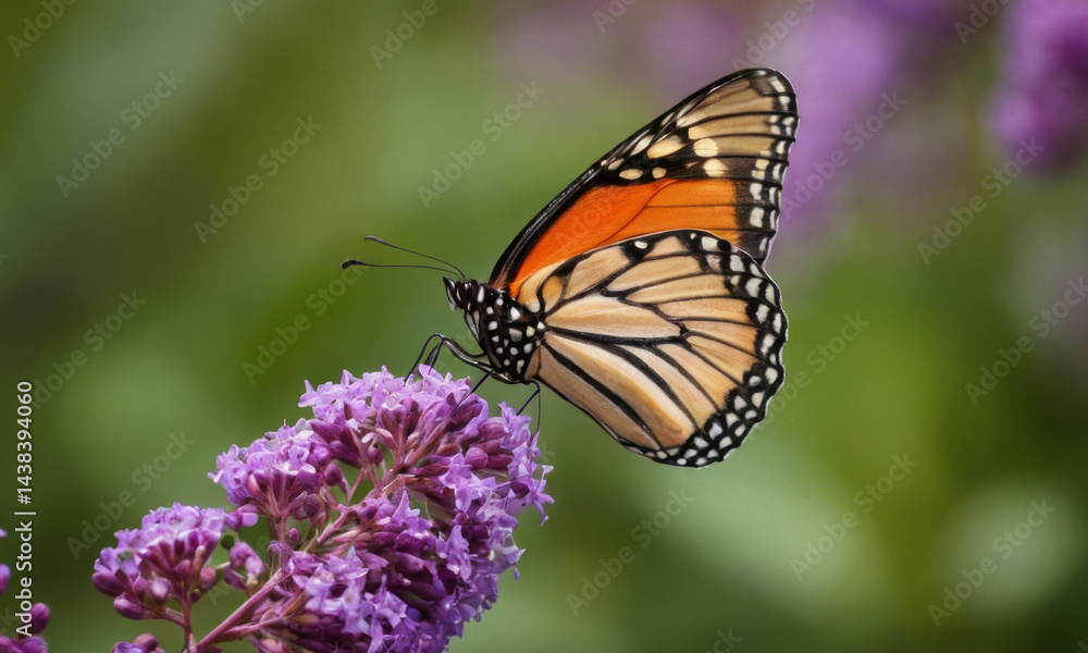 Close-up shot of a butterfly sitting on a flower, with delicate details and vibrant colors Close-up shot of a butterfly sitting on a flower, with delicate details and vibrant colors