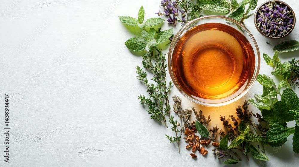 Herbal Tea Infusion Aromatic Blend of Mint Thyme and Lavender