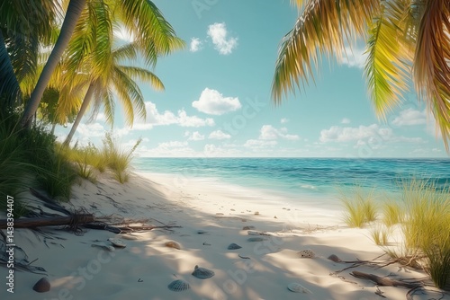 Obraz na płótnie Tropical beach paradise w salonie