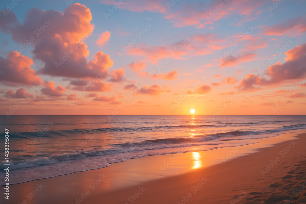 with Colorful Sky, Gentle Waves, and Golden Reflections – Serene Ocean Landscape Photography
with Colorful Sky, Gentle Waves, and Golden Reflections – Serene Ocean Landscape Photography