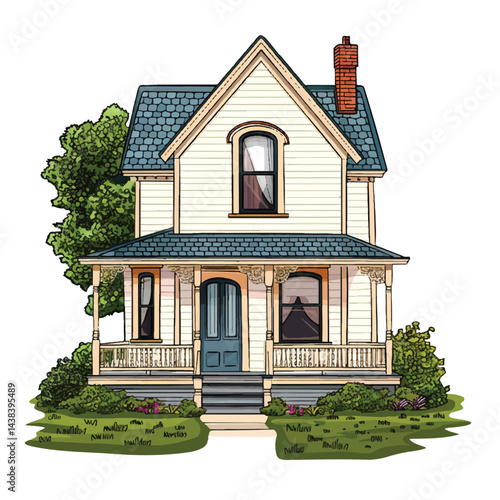 A cute house model of Prairie house vector