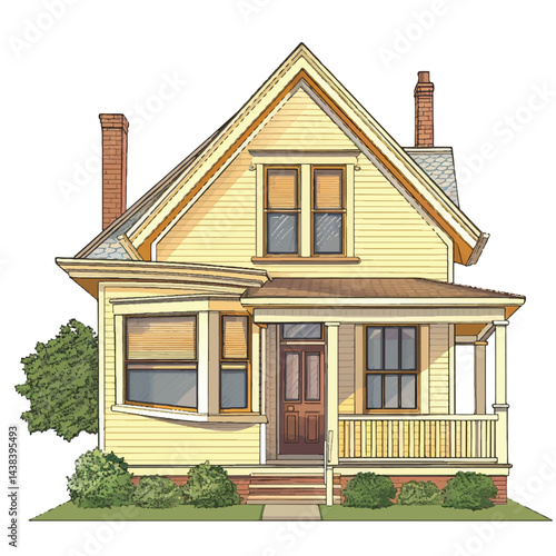 A cute house model of Prairie house vector