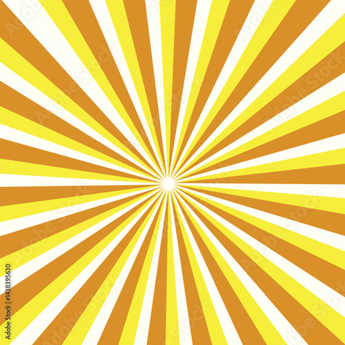 Sun rays orange and yellow background. Spiral Orange and yellow illustration background