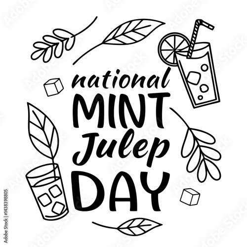 NATIONAL MINT JULEP DAY vector illustration
