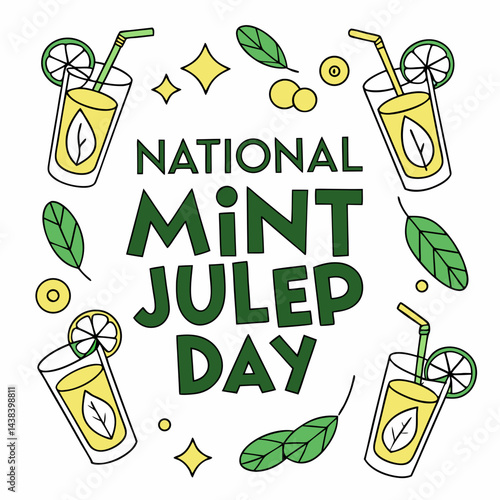 NATIONAL MINT JULEP DAY vector illustration