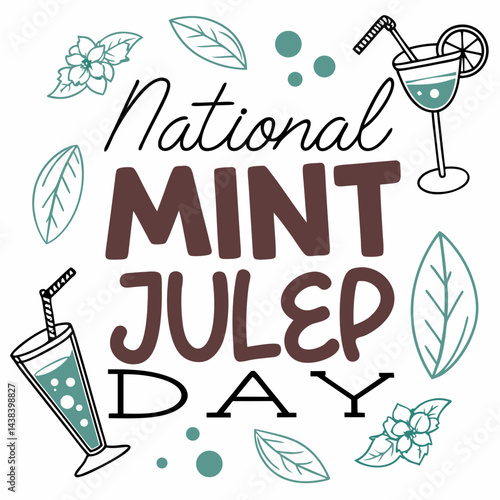 NATIONAL MINT JULEP DAY vector illustration
