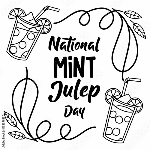 NATIONAL MINT JULEP DAY vector illustration