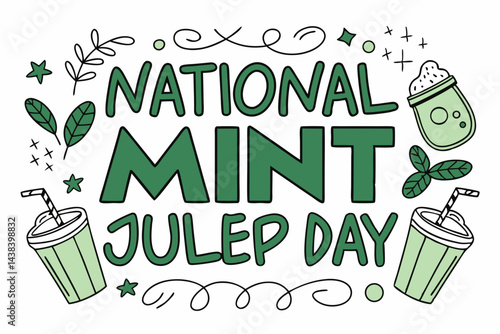 NATIONAL MINT JULEP DAY vector illustration
