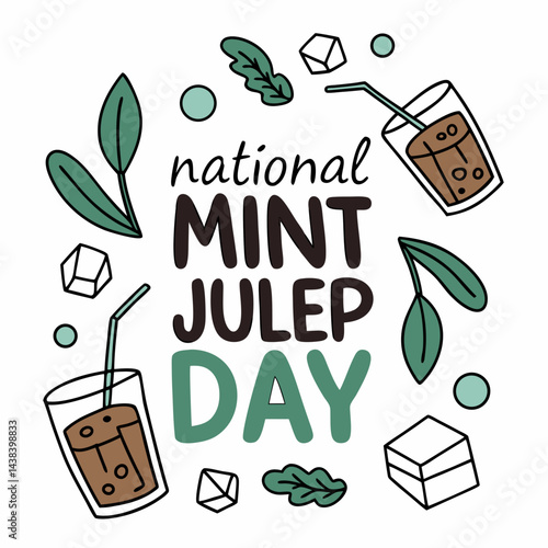 NATIONAL MINT JULEP DAY vector illustration