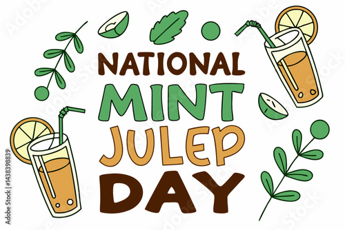 NATIONAL MINT JULEP DAY vector illustration
