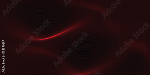 Abstract Techno Background with Flowing Particles — Dark Minimalist Design and Red Cosmic Energy


