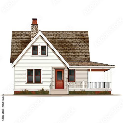 A cute house model of Ranch house vector illustration