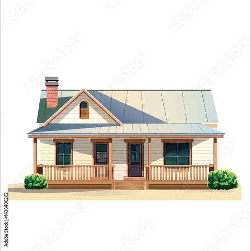 A cute house model of Ranch house vector illustration