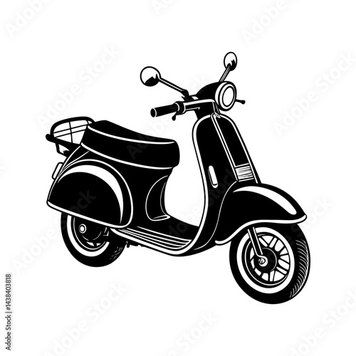 Wallpaper Mural retro scooter vector silhouette Torontodigital.ca