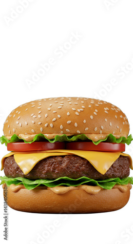 American hamburger on a plate . Food photography idea