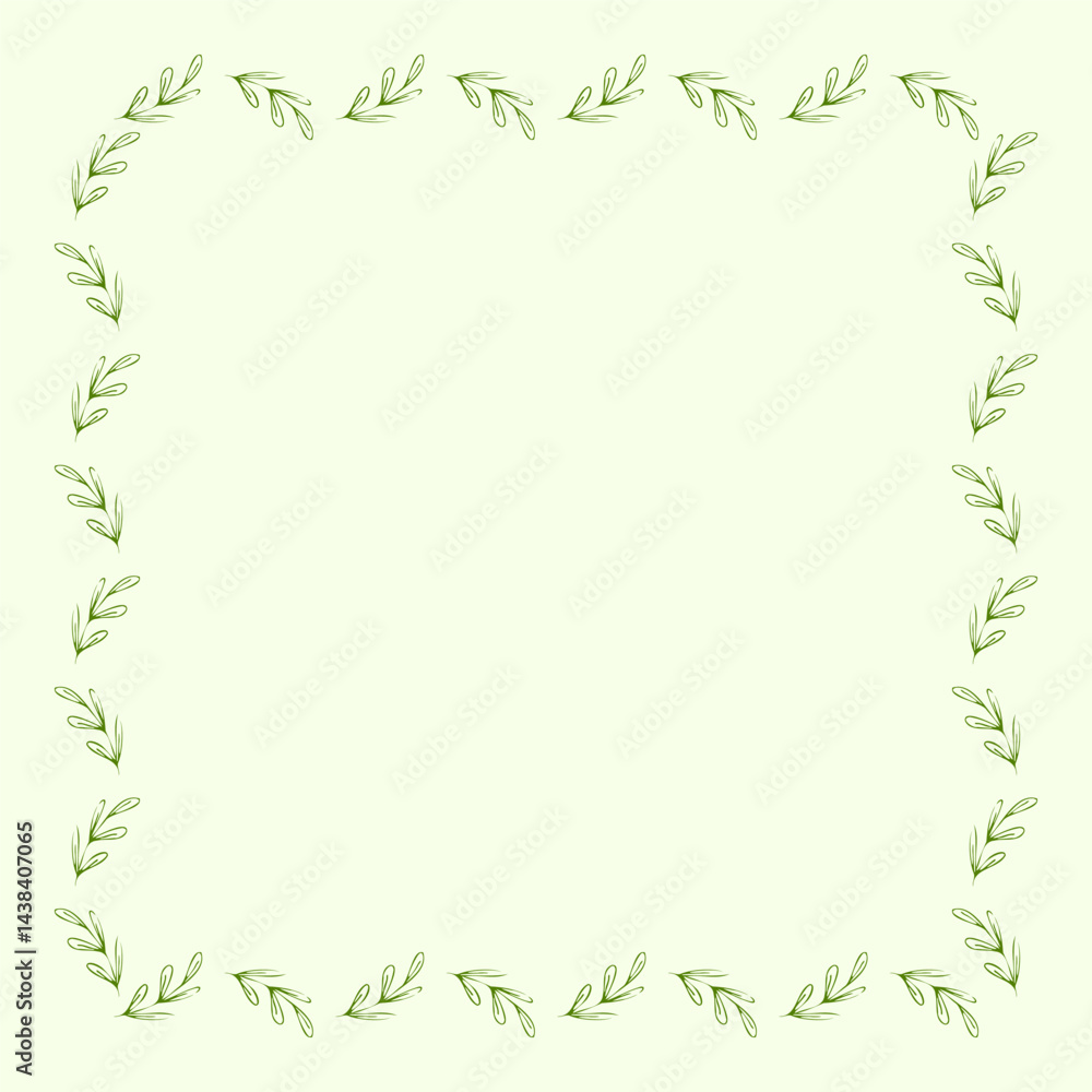 Minimal botanical pastel square card template with leaf border frame on yellow background. Elegant empty square space for photo, greeting, or text. Nature-inspired decorative layout. Copy space Minimal botanical pastel square card template with leaf border frame on yellow background. Elegant empty square space for photo, greeting, or text. Nature-inspired decorative layout. Copy space
