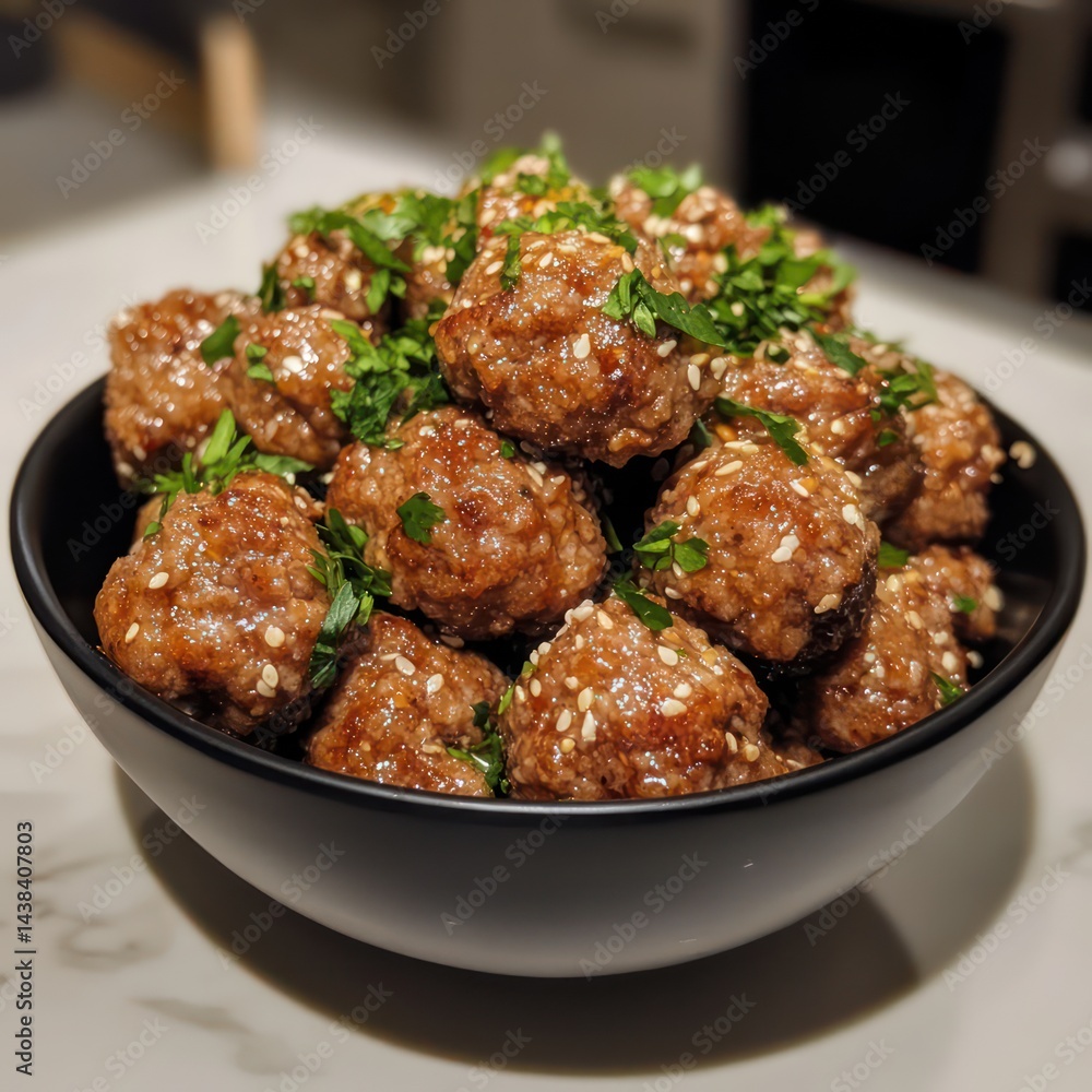 Appetizing meatballs in bowl Appetizing meatballs in bowl