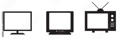 Tv icon set. television icon vector . 
