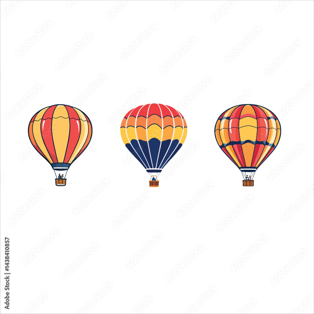 Fototapeta premium Abstract Vector Logo Icon Illustration - Dynamic Hot Air Balloon Design