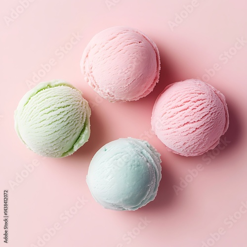 Obraz na płótnie Colorful Round Treats: Artistic Arrangement of Smooth, Pastel-Colored Spheres on a Soft Pink Background Creates a Visually Appealing Composition w salonie