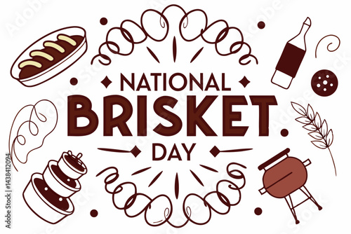 NATIONAL BRISKET DAY vector illustration