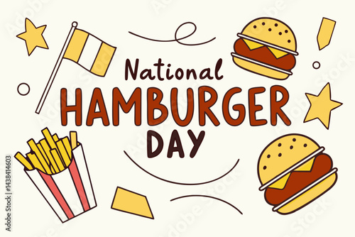 NATIONAL HAMBURGER DAY vector illustration