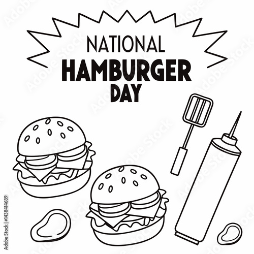 NATIONAL HAMBURGER DAY vector illustration