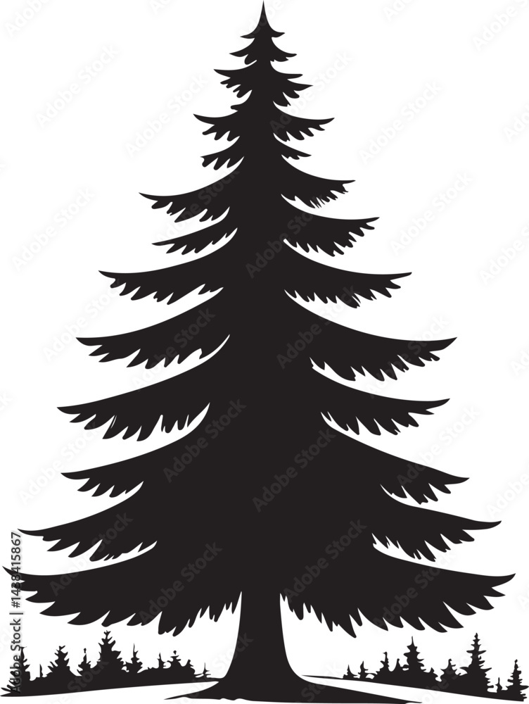 Obraz premium Christmas trees, perfect for holiday and winter season celebrations