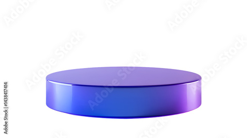 Glossy Purple Blue Cylinder Product Display Stand