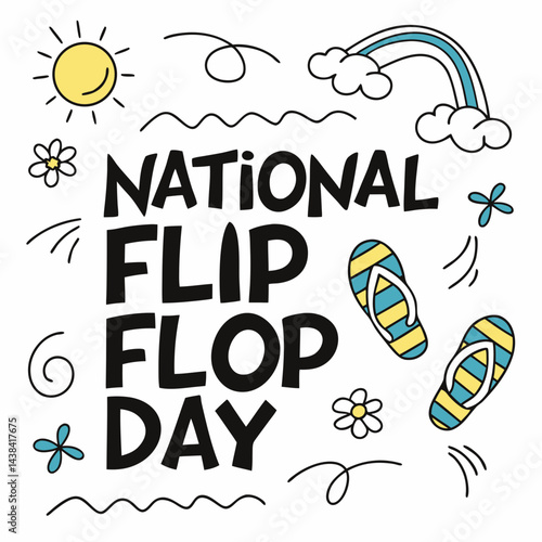 Tableau sur toile NATIONAL FLIP FLOP DAY vector illustration