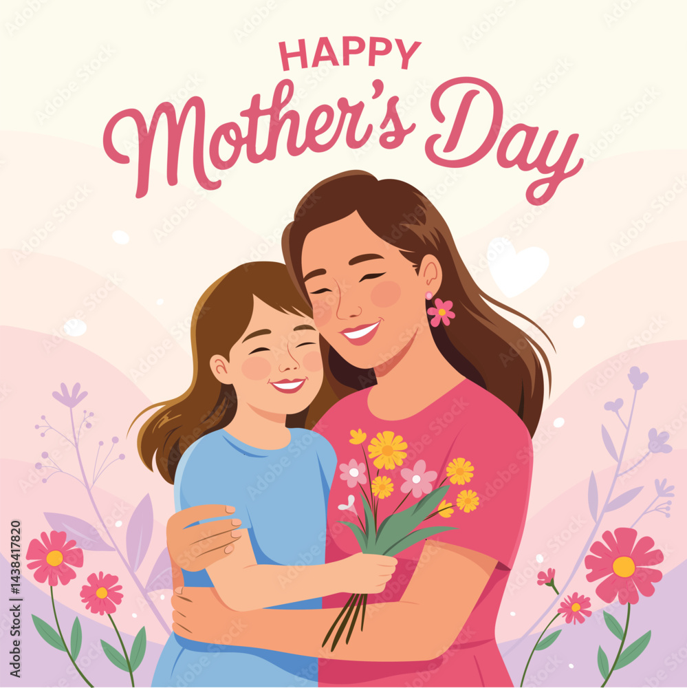 Happy Mother's Day Vector Style Wisher Happy Mother's Day Vector Style Wisher
