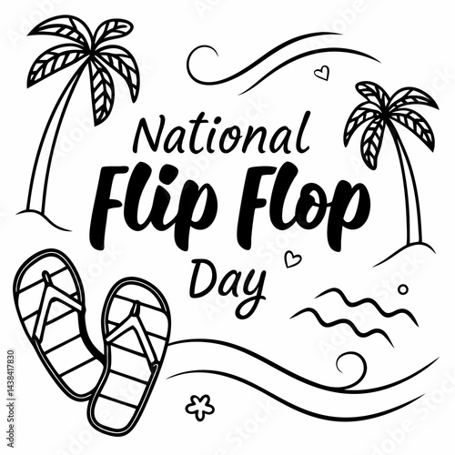 Photos NATIONAL FLIP FLOP DAY vector illustration