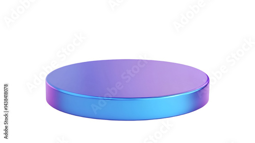 Colorful iridescent cylinder 3D render product display stand