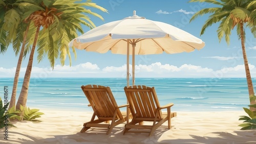 Wallpaper Mural A tropical beach scene at sunrise or sunset. Torontodigital.ca