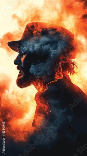 Mysterious Vigilante Surrounded by Flames.