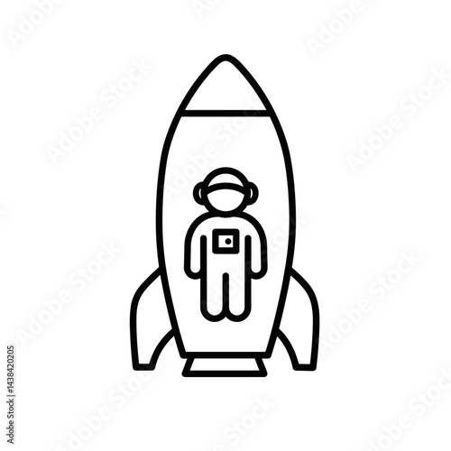 Icon of an astronaut in a rocket for space tourism  
