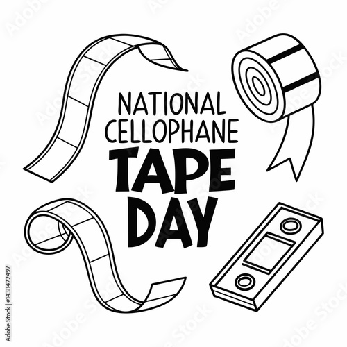 NATIONAL CELLOPHANE TAPE DAY vector illustration